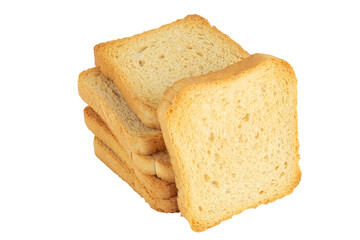 Slice of bread on white background