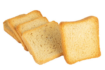 Slice of bread on white background