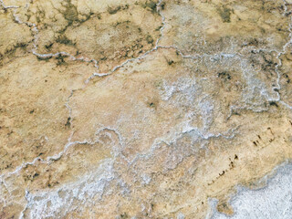 Completely dried out salt lake beside the Ruta40 in Argentina, South America - viewed from above