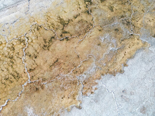 Completely dried out salt lake beside the Ruta40 in Argentina, South America - viewed from above
