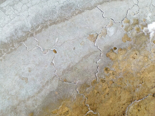 Completely dried out salt lake beside the Ruta40 in Argentina, South America - viewed from above