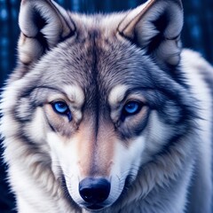 Obraz premium Portrait of a wolf in the snow