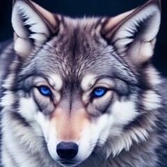 Obraz premium Portrait of a wolf in the snow