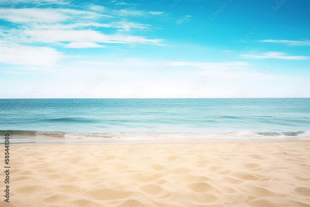 Wall mural beautiful empty tropical beach and sea landscape background. created with generative ai technology