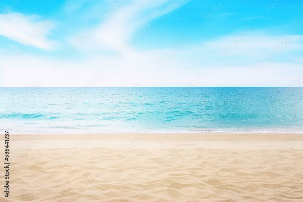 Wall mural beautiful empty tropical beach and sea landscape background. created with generative ai technology