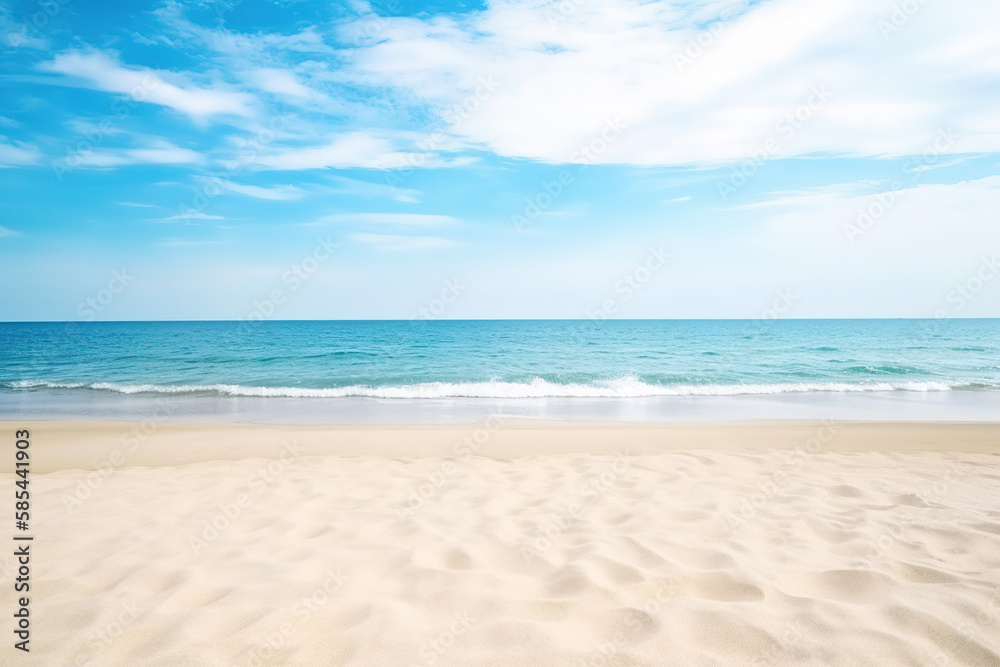 Wall mural beautiful empty tropical beach and sea landscape background. created with generative ai technology