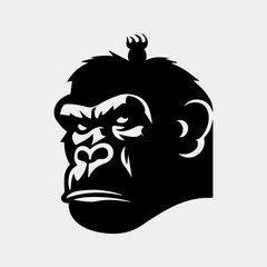 Angry gorilla symbol silhouette vector design