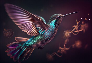 Obraz premium hummingbird in flight. Generative AI