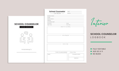 School Counselor Log Book Kdp Interior Template