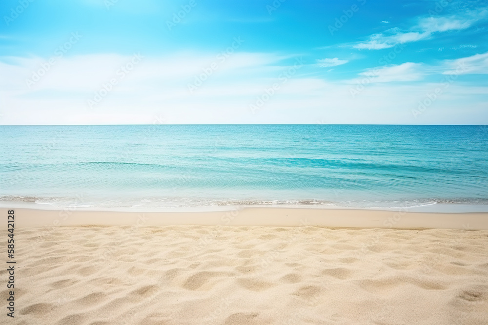 Wall mural beautiful empty tropical beach and sea landscape background. created with generative ai technology