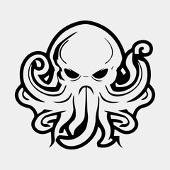 Octopus logo design idea. Isolated octopus on white background
