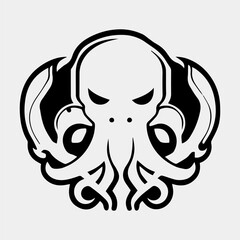 Octopus logo design idea. Isolated octopus on white background