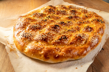 ramadan pita bread with sesame