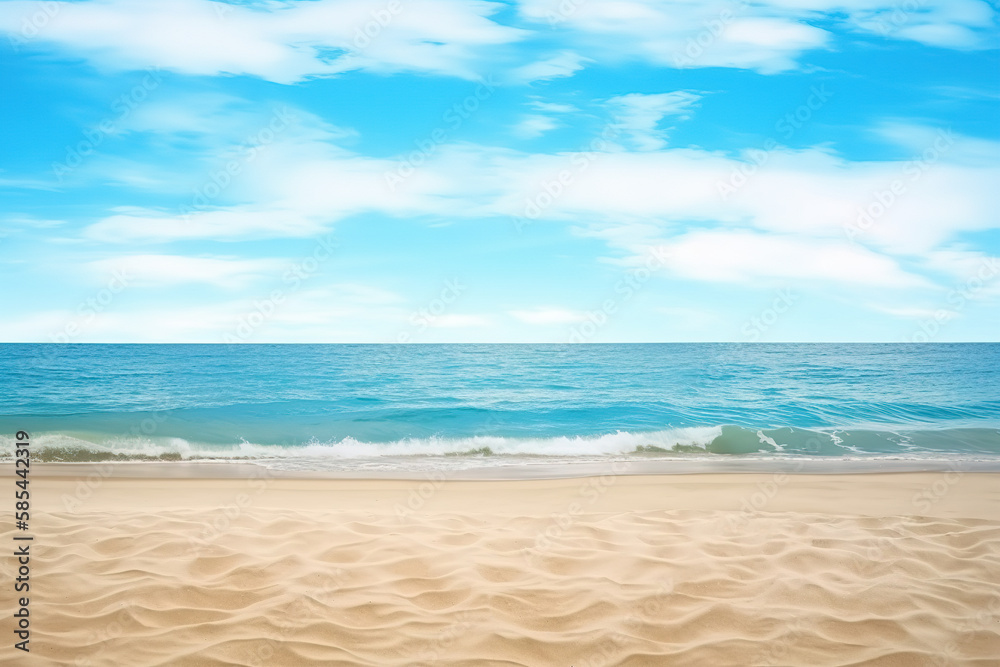 Wall mural beautiful empty tropical beach and sea landscape background. created with generative ai technology