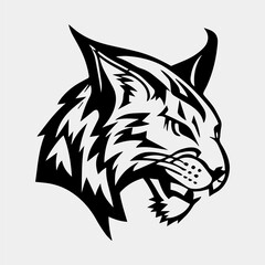 Wild Lynx Head vector logo design Silhouette