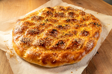 ramadan pita bread with sesame