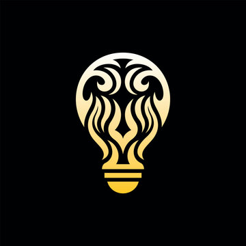 Light bulb ornament luxury creative logo
