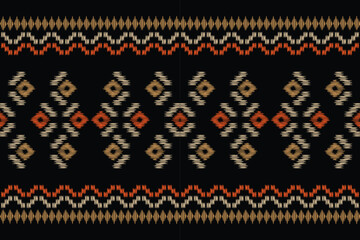 Ethnic Ikat fabric pattern geometric style. African Ikat embroidery Ethnic oriental pattern black background. Abstract,vector,illustration. For texture,clothing,wrapping,decoration,carpet.