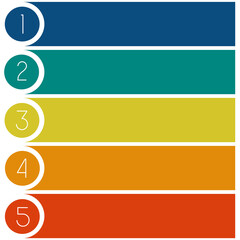 Obraz premium Template from Colourful strips with text areas on five positions 