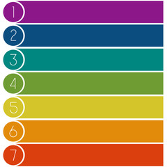 Template from Colourful strips with text areas on seven positions 