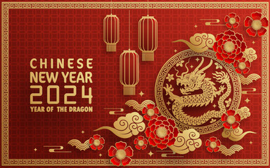Happy chinese new year 2024 year of the chinese dragon zodiac