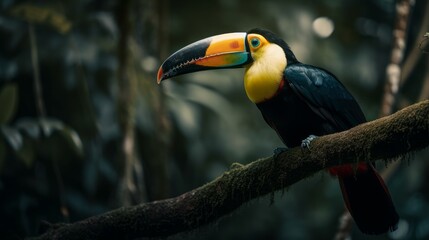Toucan in tropical rainforest - created by generative AI