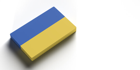 Ukraine Flag banner background with copy space and clipping path. 3D rendered illustration concept. Country pride symbol. Horizontal composition. Set of 13 different flags.