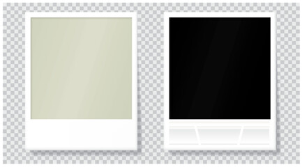 vector illustration of blank instant photo, front and back