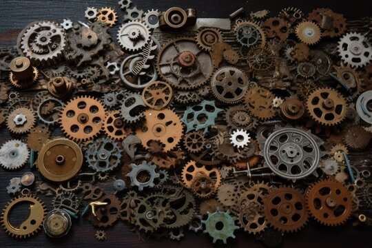 Knolling Cogs and Gears - Generative Ai Illustration