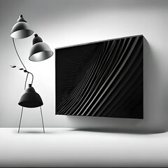 black and white lamp | Abstract art | White Background | AI generated 