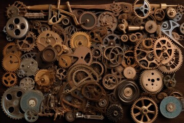 Knolling Cogs and Gears - Generative Ai Illustration