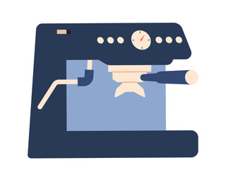 Coffee Machine, Espresso or Cappuccino Maker With Cup and Mug for Milk. Professional Full Automatic Barista Equipment