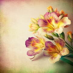 Obraz na płótnie Canvas Beautiful Flower Alstroemeria Background - Flowers Backdrops Series - Alstroemeria Wallpaper created with Generative AI technology