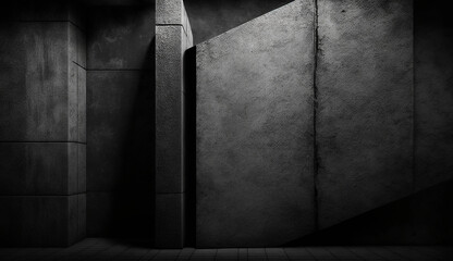 Dark concrete texture background. Created with generative AI. 