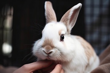 Holding the Easter Bunny in Their Hands: An Isolated Animal to Celebrate the Season: Generative AI