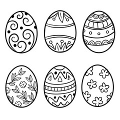 Egg-citing Easter Egg Silhouettes A Set of 6 Vector Illustrations