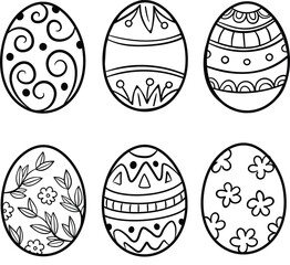 Egg-citing Easter Egg Silhouettes A Set of 6 Vector Illustrations