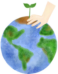 World Environment Day watercolor hand draw