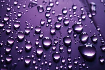 Violet Ripple Pattern: Stunning Macro Background with Small and Big Water Drops: Generative AI