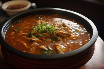 Chinese gourmet mutton soup.