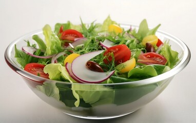 Fresh salad with tomatoes. Generative AI technology.