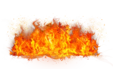 Sierkussen Fire flame on transparent background. © Intel