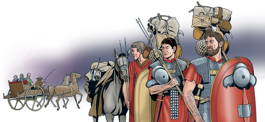 Ancient Rome - Roman soldiers on the march