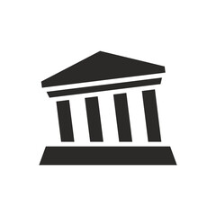 Bank collapse icon. Banking crisis. Financial crisis. Vector icon isolated on white background.