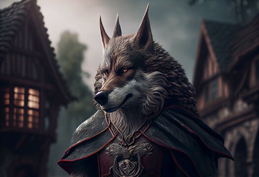 fantasy big bad wolf. Generative AI