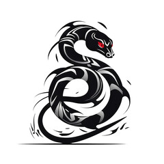 Logo Snake on Isolated Tansparent Background, png. Generative AI