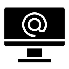 computer monitor with email glyph icon