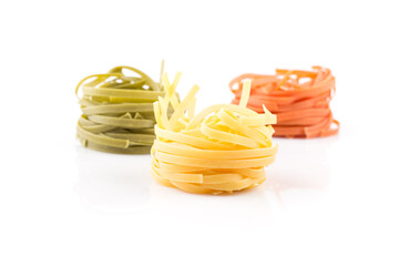 different pasta in three colors