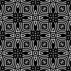 Vector geometric seamless pattern. Minimal ornamental background with abstract shapes. Black and white texture. Simple abstract ornament background. Dark repeat design for decor, fabric, cloth.