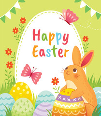 Happy easter day media social stories template
